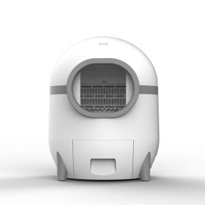 Self Cleaning Cat Litter Box, Automatic Cat Litter Box with APP Control Odor Removal Safety Protection for Multiple Cats, White