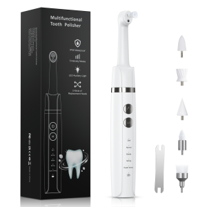 NEXPURE Tooth Polisher, Rechargeable Tooth Whitening Kit for Teeth Cleaning and Whitening, 5 Speeds, 5 Brush Heads,Gift for Women Men