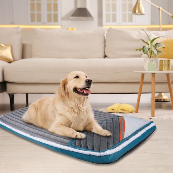 Large Dog Bed, Dog Bed Sofa with Pillow Removable Machine Washable Plush Cover Non-Slip Bottom, Soft Pet Beds for Large Medium - Image 2