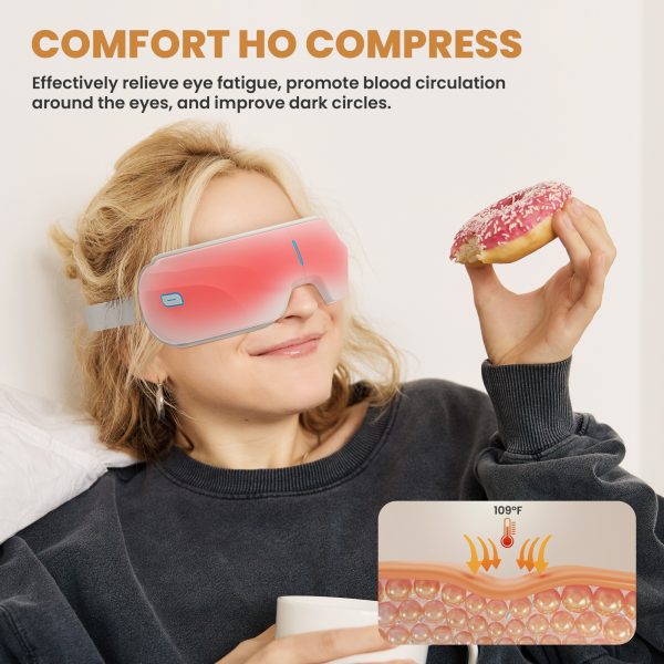 NEXPURE Eye Massager, Heated Eye Mask with Bluetooth Music,Compression,Smart Eye Massager to Migraine Relief,Gift for Women/Men - 图片 2