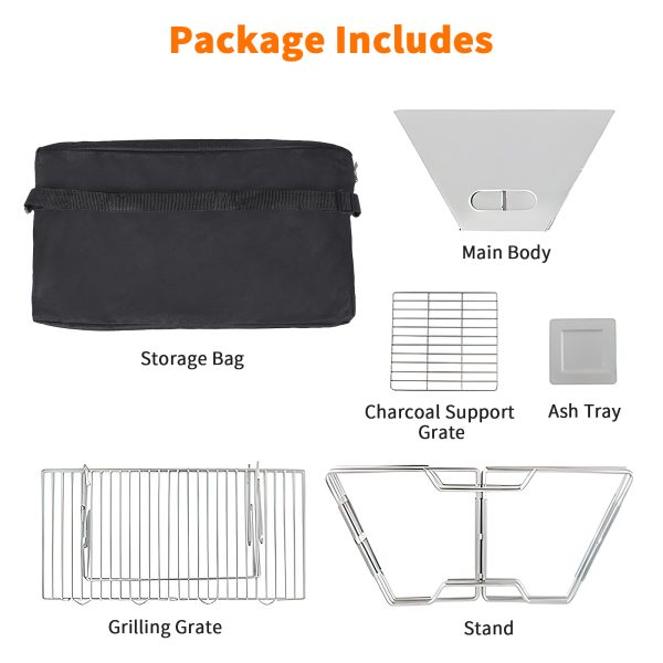 Charcoal Grill, Folding Barbecue Grill, Portable Lightweight Barbecue Grill Tools for Outdoor Grilling Cooking - 图片 9