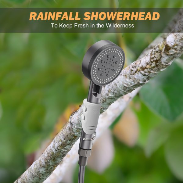 Portable Camping Shower, Rechargeable Battery 5200 mAh with 5 Flow Modes Battery Powered Shower Pump for Hiking, Camping, Travel, Beach, Pets, Plants - 图片 4