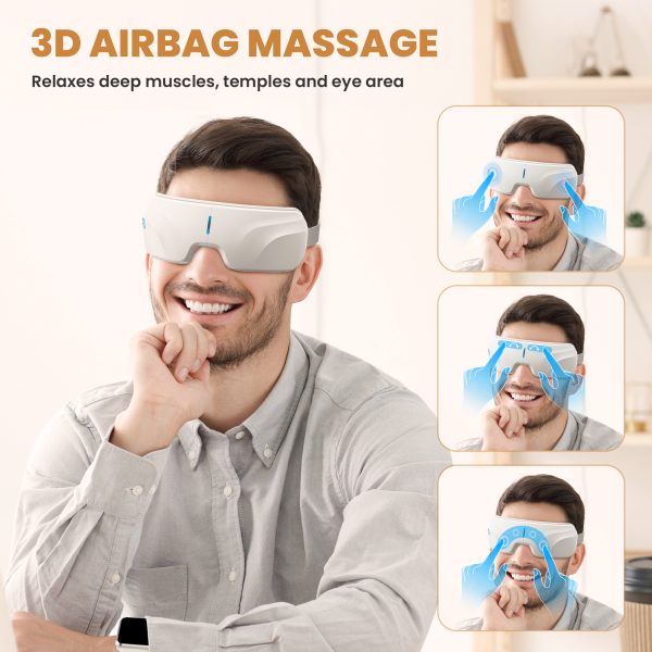 NEXPURE Eye Massager, Heated Eye Mask with Bluetooth Music,Compression,Smart Eye Massager to Migraine Relief,Gift for Women/Men - 图片 3