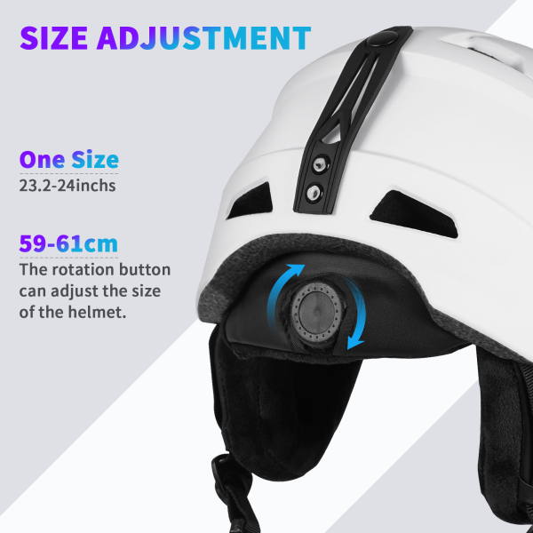 Ski Helmet Men and Women, Adjustable Snowboard Helmet for Women, Men, Adults White - 图片 3