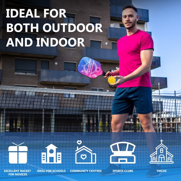 Pickleball Paddles Set, Fiberglass Surface with Polypropylene Core Pickleball Rackets Set, Pickleball Paddles Set for Outdoor - Image 2