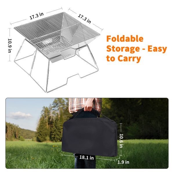 Charcoal Grill, Folding Barbecue Grill, Portable Lightweight Barbecue Grill Tools for Outdoor Grilling Cooking - 图片 7