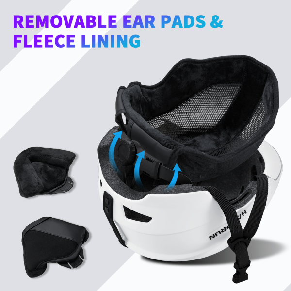 Ski Helmet Men and Women, Adjustable Snowboard Helmet for Women, Men, Adults White - 图片 4