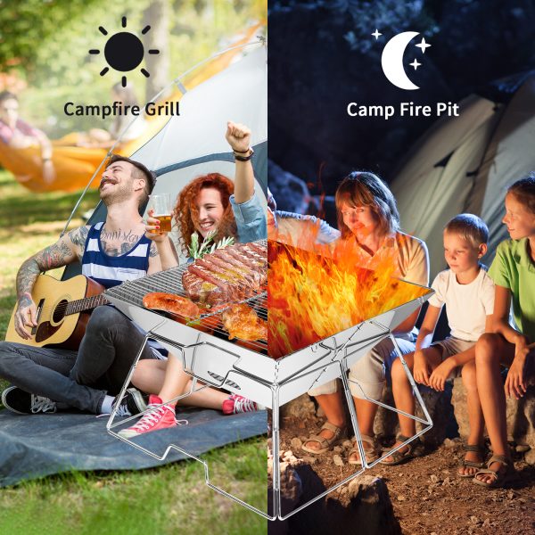 Charcoal Grill, Folding Barbecue Grill, Portable Lightweight Barbecue Grill Tools for Outdoor Grilling Cooking - 图片 5