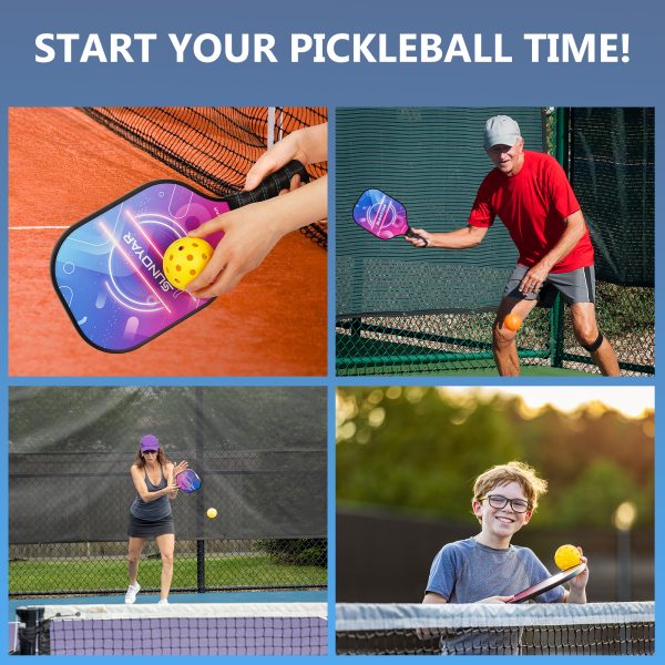 Pickleball Paddles Set, Fiberglass Surface with Polypropylene Core Pickleball Rackets Set, Pickleball Paddles Set for Outdoor - Image 3