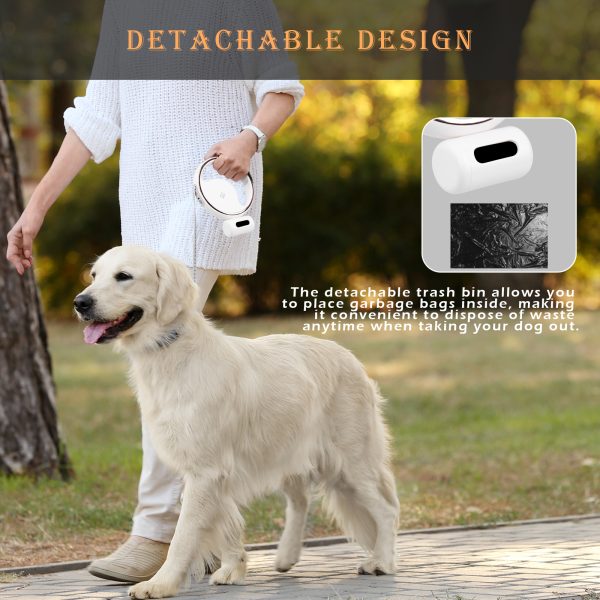 Retractable Dog Leash, 9.8ft Dog Leash with LED Light Rechargeable, Tangle-Free, One-Button Control,Removable Trash Can,Pet Leash for Small Medium Dogs up to 60lbs - 图片 7