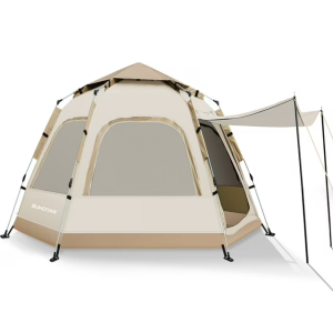 SUNOYAR 6-8 Person Tent, Instant Pop Up Tent Water-Resistant, Easy Setup Camping Tent with Removable Rainfly and Carry Bag for Outdoor/Hiking/Backpacking