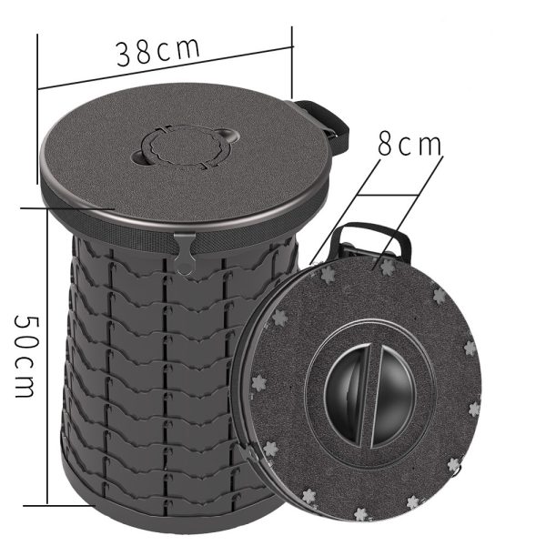 2024 Retractable Portable Toilet Pro for Camping,Folding Adjustable Height Outdoor Travel Potty for Adult and Child,Hold Up to 660 Pounds Collapsible Stool, Dark Black - 图片 2