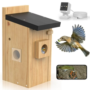 SUNOYAR 2K Bird House with Camera, Bird Houses for Outside with Auto Capture Bird Videos, Motion Detection & App Notify, Bird Feeder with Camera for Most Birds, Ideal Gift